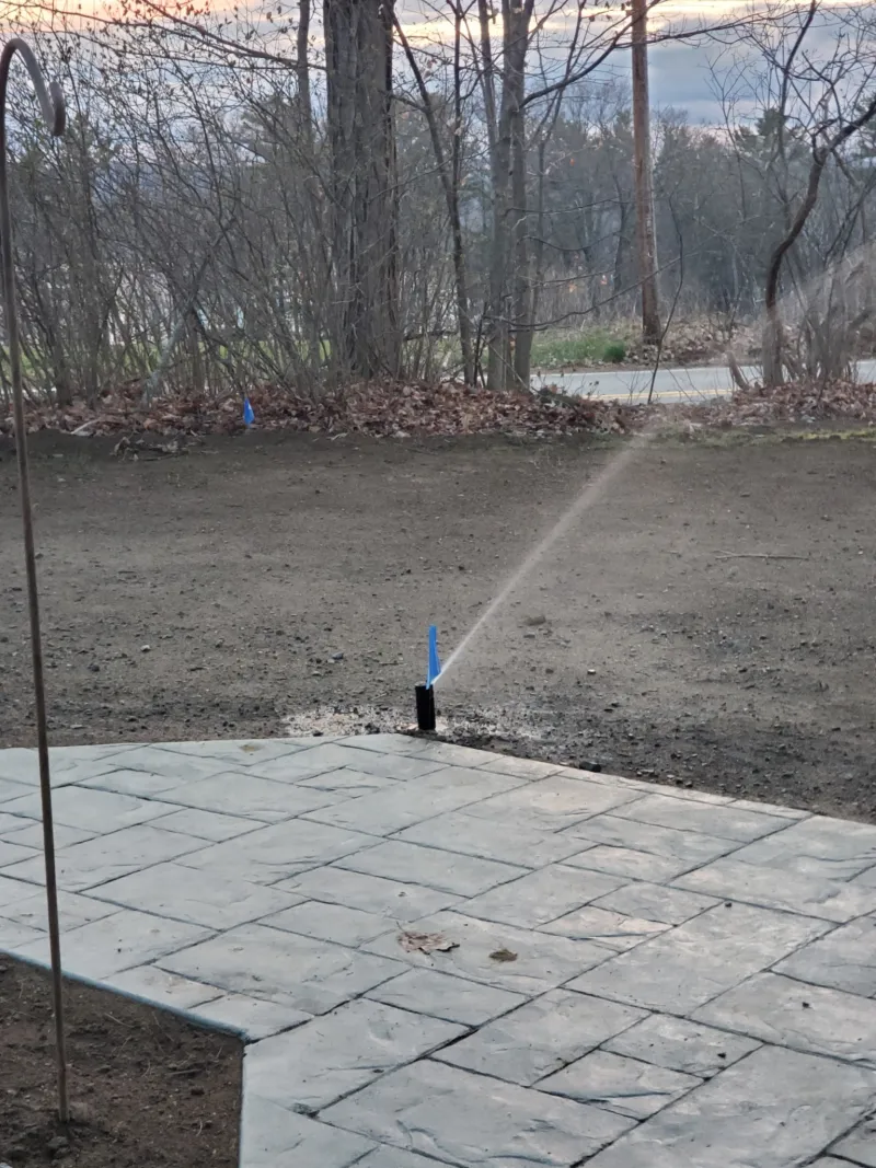 Fall landscape with irrigation system ready for winterization