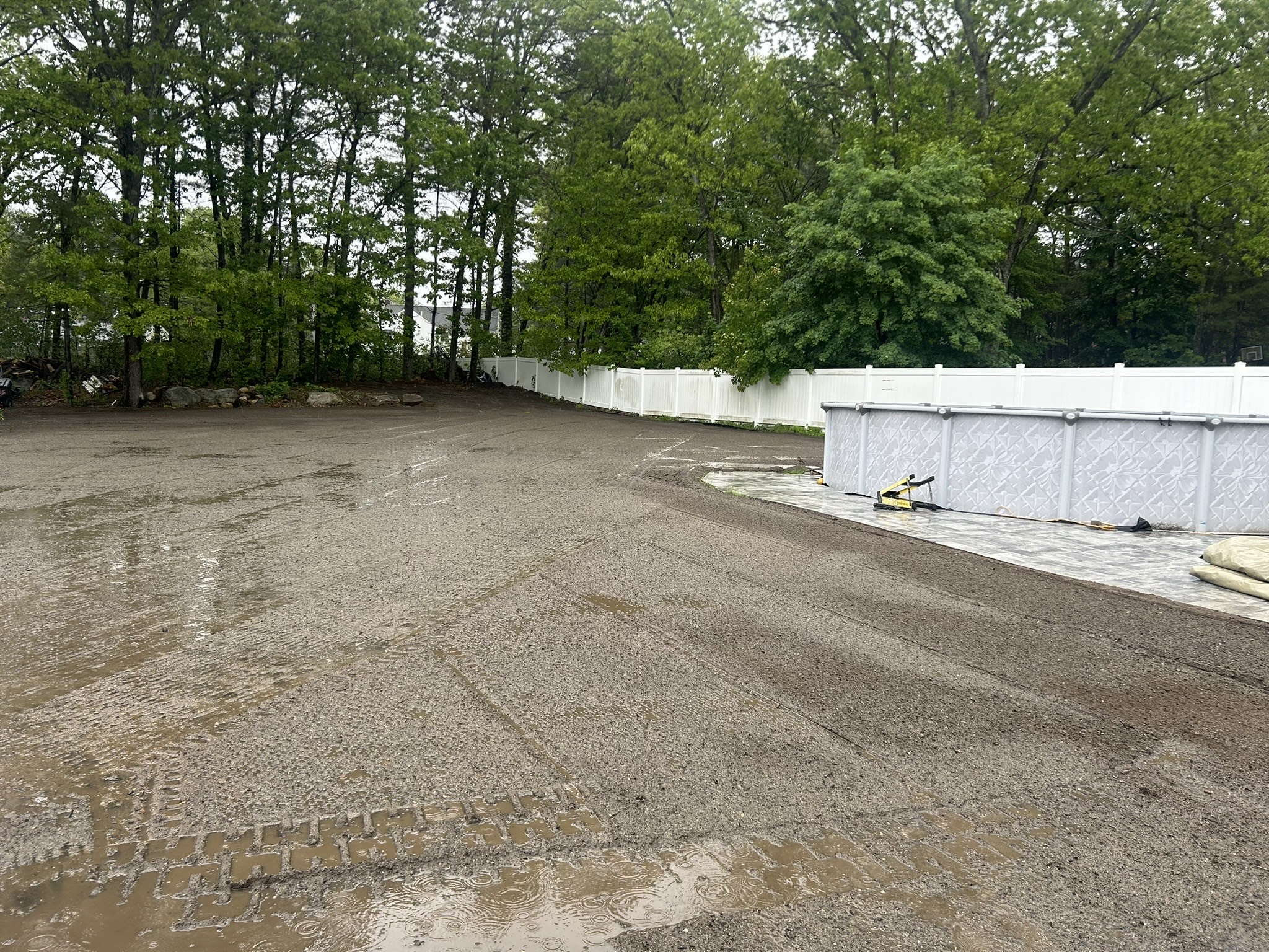 Irrigation trenching and grading work in progress