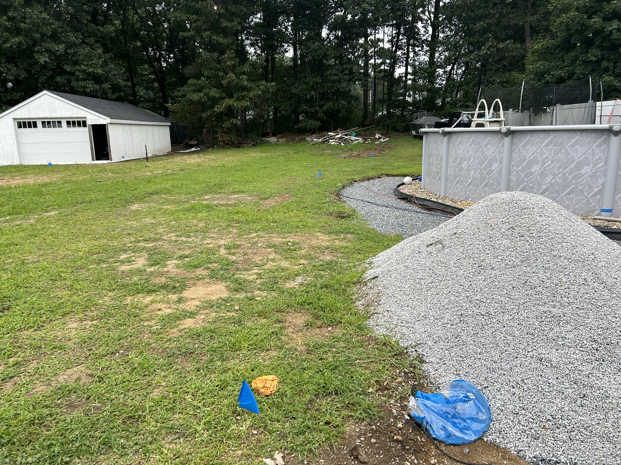 Front yard with evenly watered lawn from sprinkler system